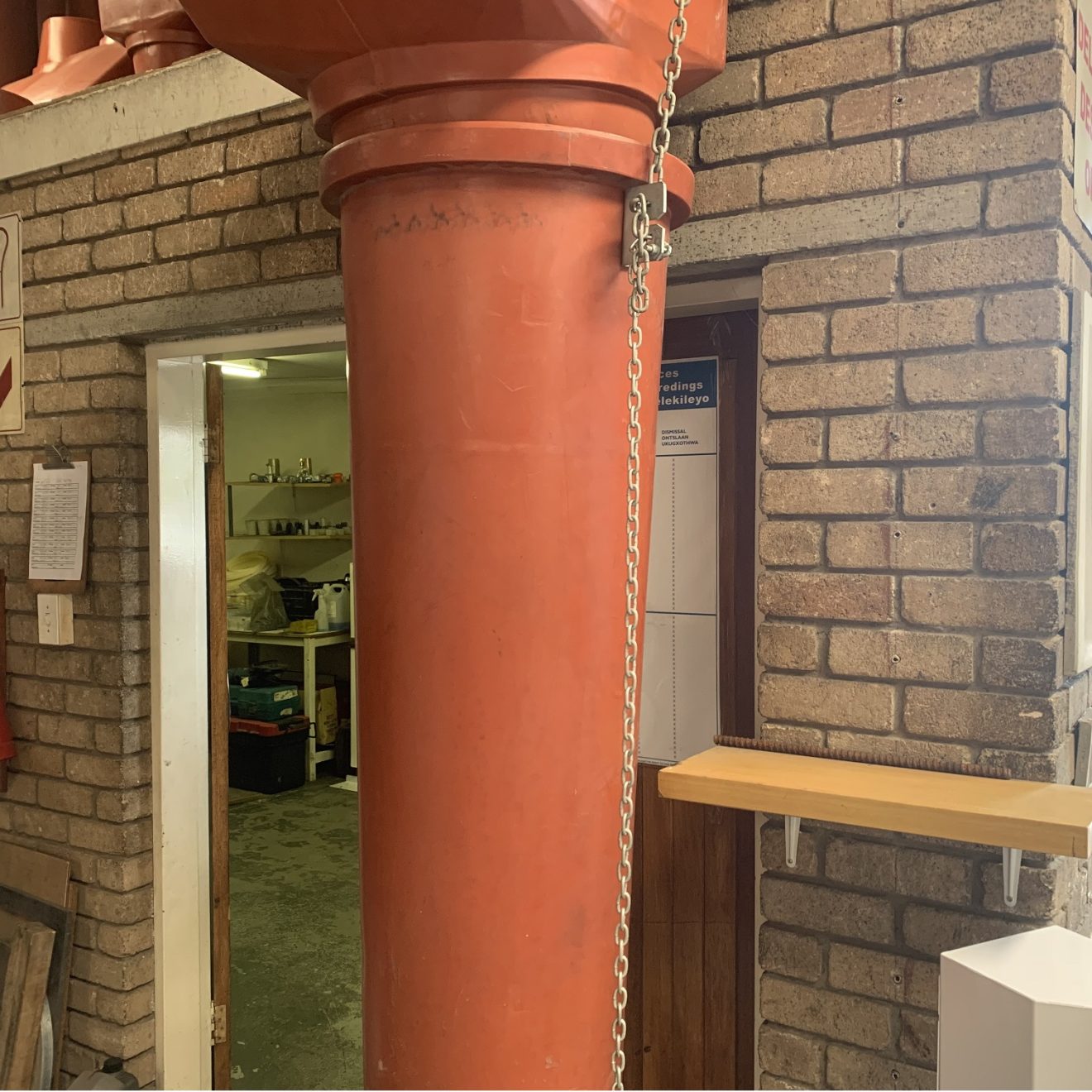 Rubble Chute 1,400mm high & 500mm wide, with hooks and chains = RC Rebar, Mesh and