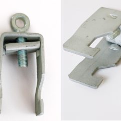 Formwork B and C Clamps with eye bolt and plate are used to connect panels to channels to achieve accurate alignment.